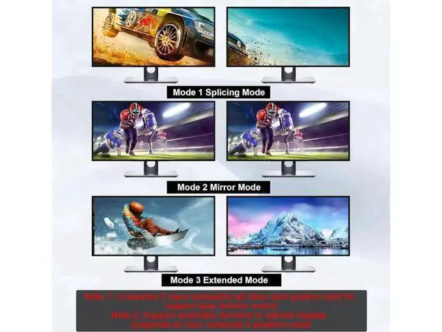 Alt view image 4 of 7 - 4-Port Dual Monitor KVM Switch (HDMI+DP), 4K@60Hz, USB3.0 with Audio & Mic Jack, 4 PCs Share 2 Monitors