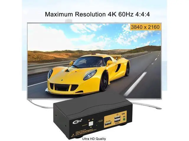 Alt view image 6 of 7 - CKL 2-Port Dual Monitor KVM Switch (HDMI+DP), 4K for 2 PCs 2 Screens