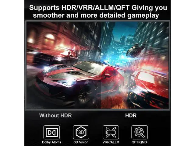 Alt view image 3 of 7 - 5 in 1 Out 4K@60Hz HDMI Switch with IR Remote, 5 Port HDMI Selector Switcher Supports HDR, 3D, CEC, HDCP2.2, Compatible with PS5/PS4/PS3, Xbox, Switch, Roku & Smart TV