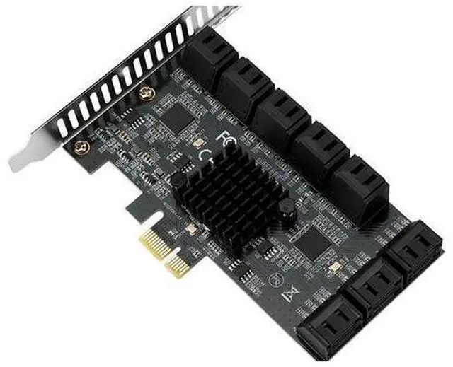 Main image of 16 Port PCIe SATA 3.0 Expansion Card, PCI Express X1 to SATA III 6Gbps Controller Adapter, Riser Add On Card for Desktop Server NAS Chia Mining