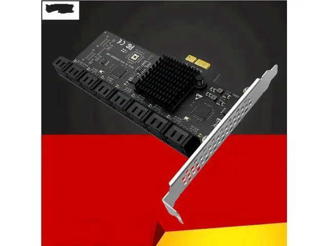 Alt view image 2 of 3 - 16 Port PCIe SATA 3.0 Expansion Card, PCI Express X1 to SATA III 6Gbps Controller Adapter, Riser Add On Card for Desktop Server NAS Chia Mining