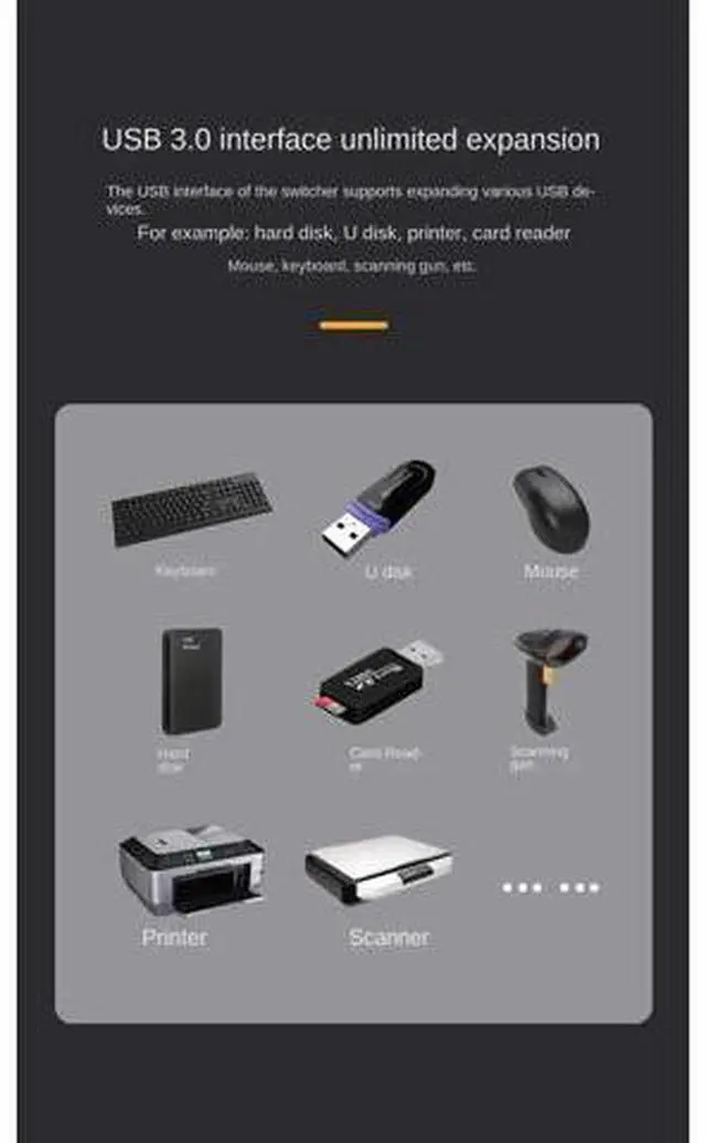 Alt view image 5 of 7 - 2x1 HDMI 2.1 8K KVM Switch with 4 USB 3.0 Ports, 2 PCs Share 1 Monitor, Support 8K@60Hz, 4K@120Hz, YUV 4:4:4, HDCP 2.3, HDR10, Hotkey Control, Dark Shell