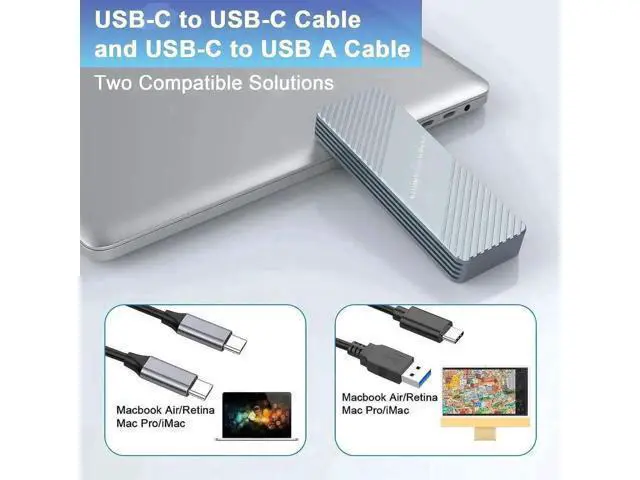 Alt view image 3 of 7 - USB C 3.2 SSD Enclosure for 12+16 Pin 20132017 Mac Original SSD, Aluminum External Adapter for MacBook Air/Pro Retina, Mac Pro & iMac, Convert Old Apple AHCI Flash SSD to Portable Drive