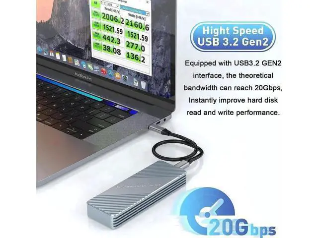 Alt view image 2 of 7 - USB C 3.2 SSD Enclosure for 12+16 Pin 20132017 Mac Original SSD, Aluminum External Adapter for MacBook Air/Pro Retina, Mac Pro & iMac, Convert Old Apple AHCI Flash SSD to Portable Drive