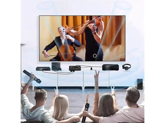 Alt view image 7 of 7 - 2 in 1 Out Aluminum HDMI Switch Audio Extractor, 4K@60Hz HDMI 2x1 Switcher with 3.5mm AUX, Coaxial & Optical SPDIF Toslink, Support HDR, 3D, HDCP 2.3, IR Remote Control