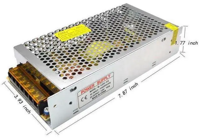 Alt view image 2 of 5 - 120W Switching Power Supply Transformer, AC 110/220V to DC 12V 10A Driver for CCTV Security Cameras & LED Strip Lights