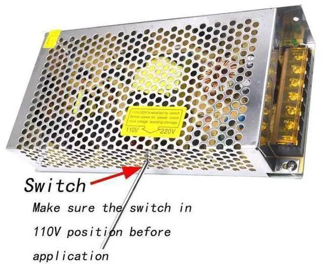 Alt view image 5 of 5 - 120W Switching Power Supply Transformer, AC 110/220V to DC 12V 10A Driver for CCTV Security Cameras & LED Strip Lights
