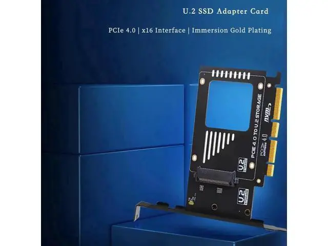 Alt view image 4 of 5 - PCIe 4.0 X16 to U.2 NVMe SSD Adapter Card with Enclosure, 32Gbps/64Gbps High Speed U.2 Expansion Card, Compatible with PCIe X4/X8/X16 Desktop Slots