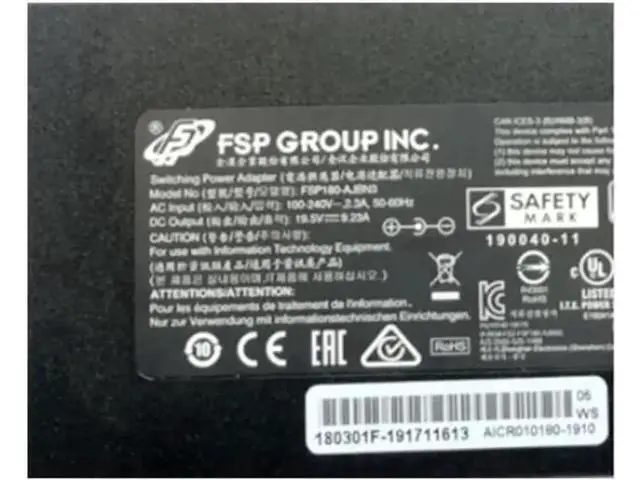 Alt view image 3 of 4 - FSP FSP180-AJBN3 180W Laptop AC Charger, 19.5V 9.23A Power Adapter with 5.5x2.5mm DC Tip Compatible with MAG-15, XNE15E19, EG-LP5-BK Gaming Notebooks