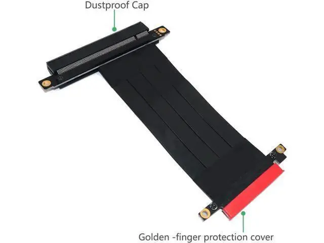 Alt view image 2 of 6 - PCIe X8 to X16 Mining Riser Extension Cable, Gold-Plated PCI Express Slot Extender Adapter for BTC GPU Mining Rig