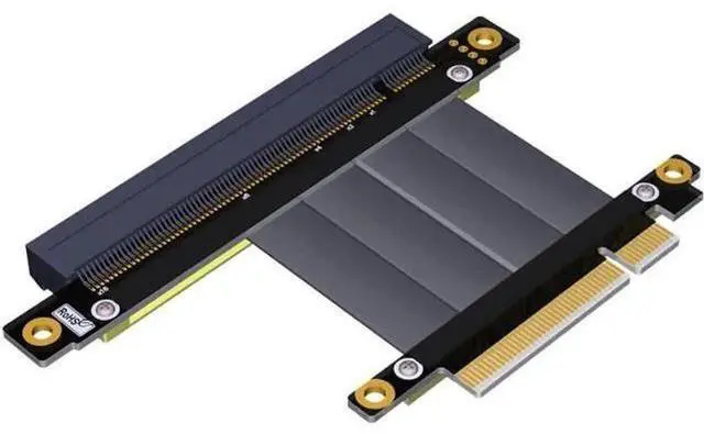 Alt view image 3 of 6 - PCIe X8 to X16 Mining Riser Extension Cable, Gold-Plated PCI Express Slot Extender Adapter for BTC GPU Mining Rig