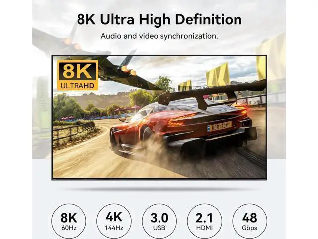 Alt view image 2 of 7 - 4 In 2 Out Dual Monitor HDMI KVM Switch 8K@60Hz 4K@120Hz USB 3.0, 4 USB 3.0 Ports, Compatible with Windows, MacOS, Linux & Unix for 4 PCs Share Dual Displays