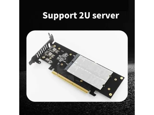 Alt view image 3 of 7 - iHyper PCIe 4.0 x16 to 4 M.2 NVMe Expansion Card, M Key 2280 SSD Adapter, 32Gbps Per Slot, VROC & NVMe RAID Supported
