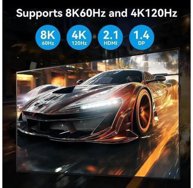 Alt view image 3 of 7 - 2-Port Triple Monitor KVM Switch (2DP+HDMI), 8K@60Hz & 4K@120Hz, USB3.0, Support Extended Display Mode