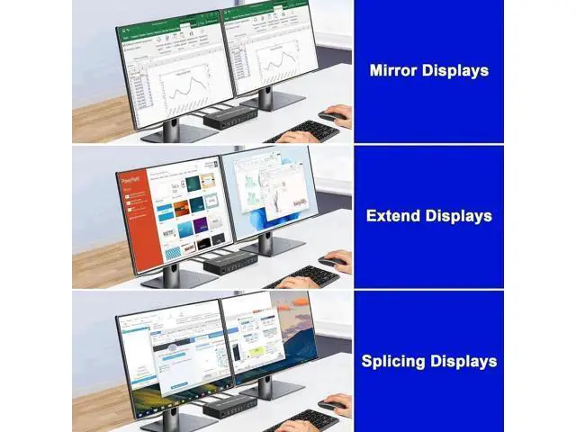 Alt view image 4 of 7 - 4-Port DP1.4 Dual Monitor USB 3.0 KVM Switch, 8K@60Hz, Audio & Microphone Jacks, 3 USB 3.0 Ports