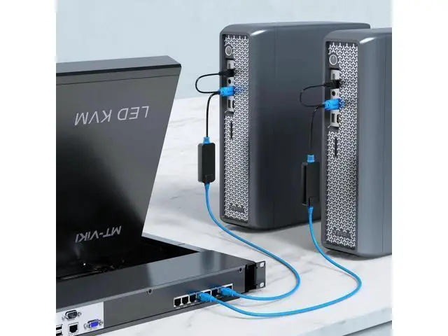 Alt view image 5 of 6 - MT-VIKI 4-Pack USB HDMI over RJ45 Extender Dongles, Compatible with MT-VIKI CAT6 KVM Switches (1708MS-IP / 1708MS), Extend KVM Console to Servers Up to 230ft (70m)