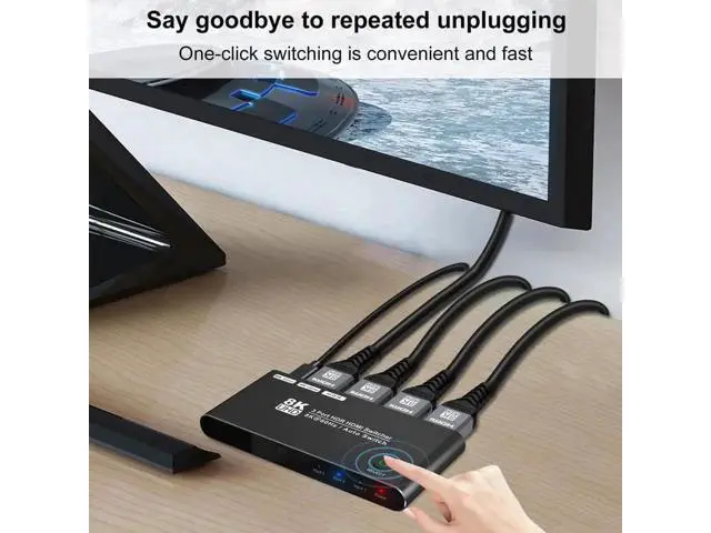 Alt view image 3 of 7 - 3 in 1 Out HDMI 2.1 8K Switcher, 48Gbps High Speed Ultra HD HDMI Switch Support 8K@60Hz 4K@120Hz HDCP2.3 HDR, Video Converter Selector for Xbox Series X, PS5, 8K TV Monitor
