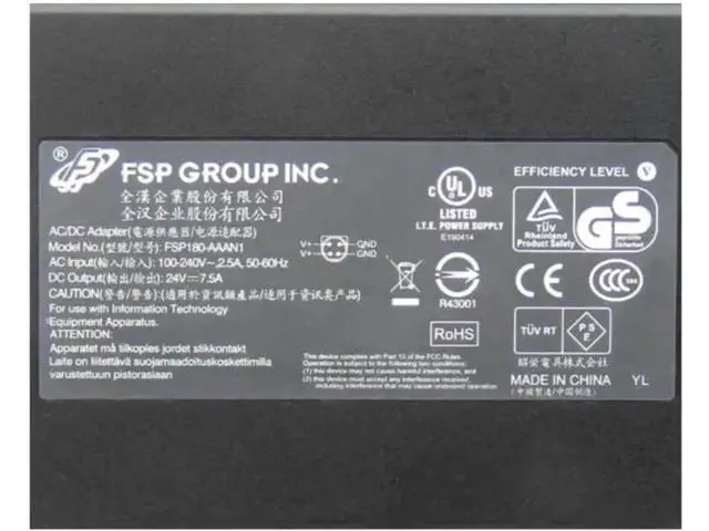 Alt view image 2 of 2 - FSP 180W AC Switching Power Adapter FSP180-AAAN1 FSP180-AAAN2, 24V 7.5A 4-Pin Desktop Charger for Industrial Laptops, IPC and Embedded Devices