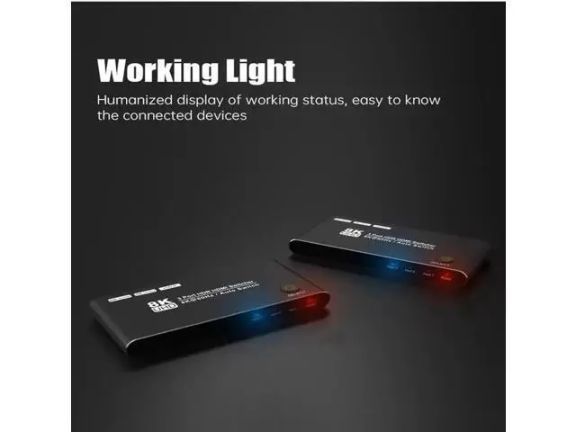 Alt view image 7 of 7 - 3 in 1 Out HDMI 2.1 8K Switcher, 48Gbps High Speed Ultra HD HDMI Switch Support 8K@60Hz 4K@120Hz HDCP2.3 HDR, Video Converter Selector for Xbox Series X, PS5, 8K TV Monitor