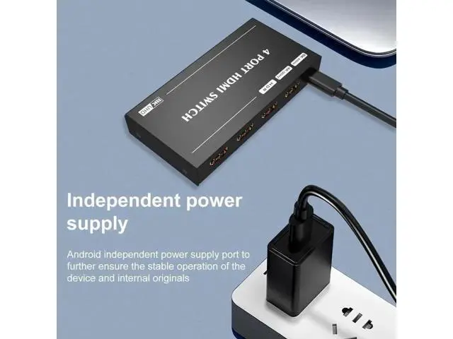 Alt view image 6 of 7 - 4 in 1 Out Directional HDMI 2.1 Switch with IR Remote, Ultra HD 8K 48Gbps High Speed HDMI Switcher Converter, Supports 8K@60Hz, 4K@120Hz, HDR, HDCP 2.3, VRR, ALLM