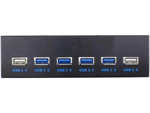 Alt view image 3 of 5 - 5.25 Inch Metal Bracket Front Panel 6-Port USB Hub, 4 USB 3.0 + 2 USB 2.0 Internal Optical Drive Bay Expansion Adapter with Motherboard 20Pin Splitter Cable for Desktop PC Chassis