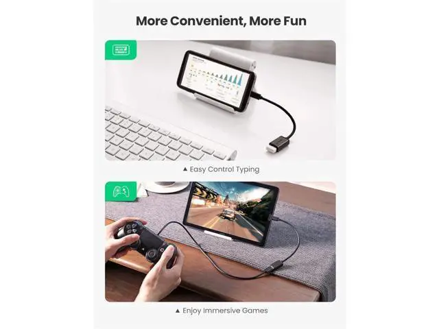 Alt view image 4 of 7 - UGREEN 4 Inch Black Micro USB 2.0 OTG Cable, Micro USB Male to USB-A Female OTG Adapter for Samsung S7/S6 Edge/S4/S3, LG G4, Android Phones & Tablets