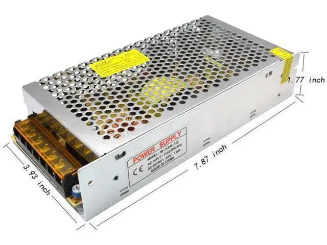 Alt view image 4 of 5 - AC 110/220V to DC 12V 10A 120W Switching Power Supply, LED Driver Transformer for CCTV Cameras & LED Light Strips