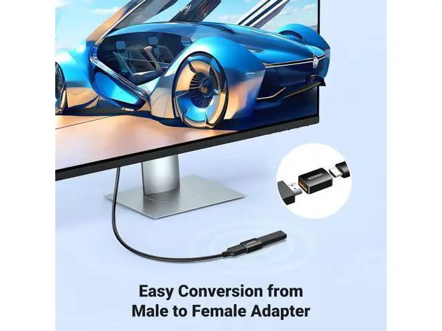 Alt view image 4 of 7 - 2 Pack UGREEN HDMI 2.0 Female to Female Coupler, 4K@60Hz 3D HDMI Extension Connector for HDTV Roku TV Stick Chromecast Switch 2 Xbox PS5 Laptop Projector