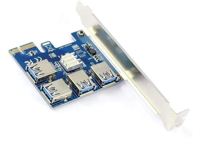 Alt view image 2 of 7 - PCIe 1X to 16X Mining Riser Card with USB 3.0 Extension Cable, Multi-GPU Expansion Adapter for Desktop PC Windows Linux