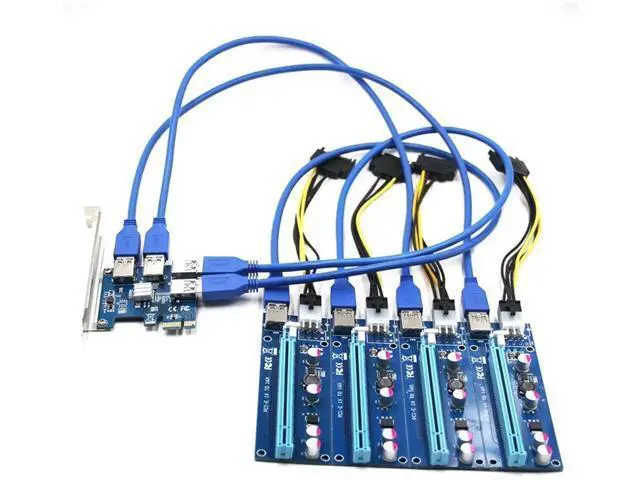 Alt view image 4 of 7 - PCIe 1X to 16X Mining Riser Card with USB 3.0 Extension Cable, Multi-GPU Expansion Adapter for Desktop PC Windows Linux