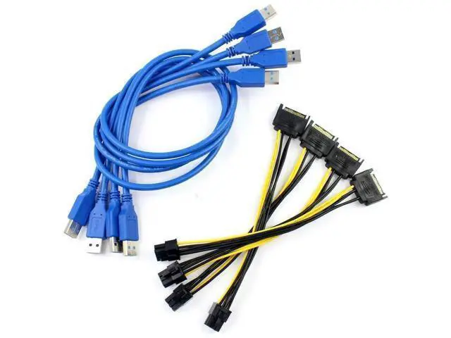 Alt view image 7 of 7 - PCIe 1X to 16X Mining Riser Card with USB 3.0 Extension Cable, Multi-GPU Expansion Adapter for Desktop PC Windows Linux