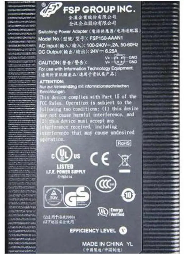Alt view image 2 of 2 - 24V 6.25A 150W 4PIN AC DC Power Adapter Replacement for FSP FSP150-AAAN1 FSP150-ABA, Compatible with PIONEER MAW-EM55 POS System Monitor Charger