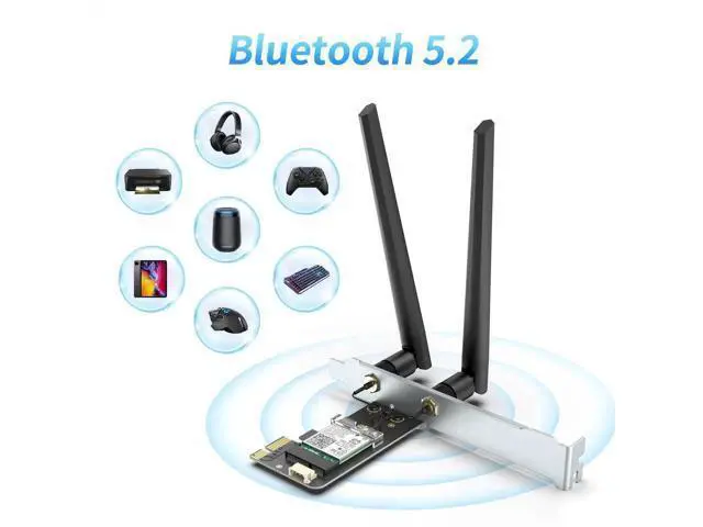 Alt view image 6 of 7 - WiFi 6 PCIe Wireless Card for Desktop PC, Intel AX200NGW Chip Bluetooth 5.2 Dual Band WiFi Adapter, OFDMA MU-MIMO Ultra Low Latency, Compatible Windows 10/11 64-bit
