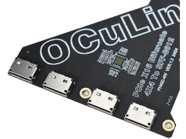 Alt view image 3 of 4 - PCIe 4.0 x16 to OCuLink SFF-8612 Adapter Card, SFF-8611 Compatible External Expansion Card for eGPU Dock & NVMe U.2 SSD