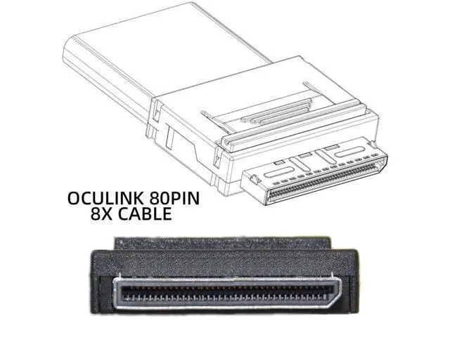Alt view image 2 of 7 - Dual OCuLink SFF-8611/8612 8i to PCIe 4.0 x16 Expansion Adapter, With 8cm & 12cm Low/Full Profile Brackets