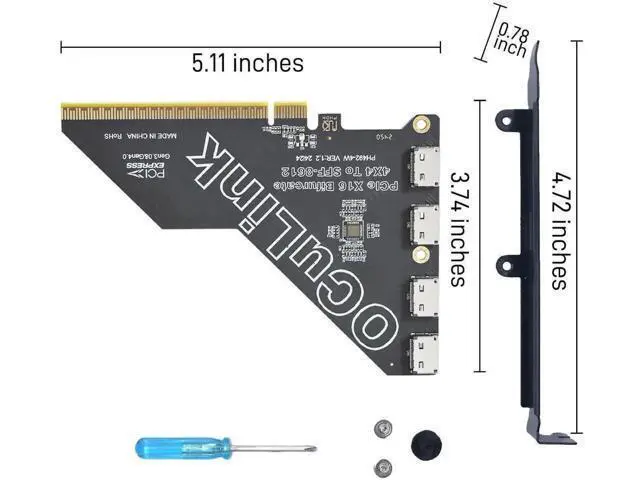 Alt view image 4 of 4 - PCIe 4.0 x16 to OCuLink SFF-8612 Adapter Card, SFF-8611 Compatible External Expansion Card for eGPU Dock & NVMe U.2 SSD