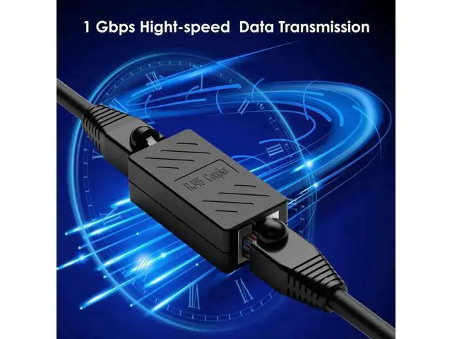 Alt view image 4 of 7 - 20 Pack Black RJ45 Female to Female Inline Ethernet Coupler, LAN Cable Extender Adapter, Supports Cat5e/Cat6/Cat7 for Gigabit & 10Gbps Network Transmission
