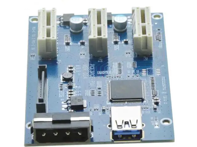 Alt view image 5 of 6 - Mini PCIe to 3 PCIe 1X Riser Card Mini ATX Laptop PCI-e Port Multiplier Expansion Adapter