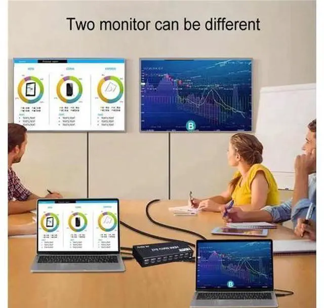 Alt view image 3 of 7 - 6x2 HDMI 2.0 Matrix Switch Splitter, 6 In 2 Out HDMI Matrix with Audio Extractor & IR Remote, Support 4K@60Hz HDR RGB/YUV 4:4:4, SPDIF Optical + 3.5mm Audio Output