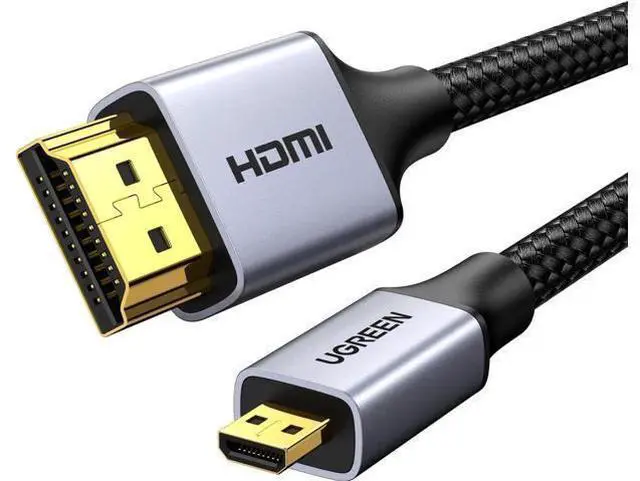 Main image of UGREEN Micro HDMI to HDMI Cable Adapter 4K 60Hz Ethernet Audio Return Channel Compatible with GoPro Hero 7/6 Raspberry Pi 5 Retroid Pocket 3+/3 Yoga 3 B500 Camera Video Capture Card 10FT