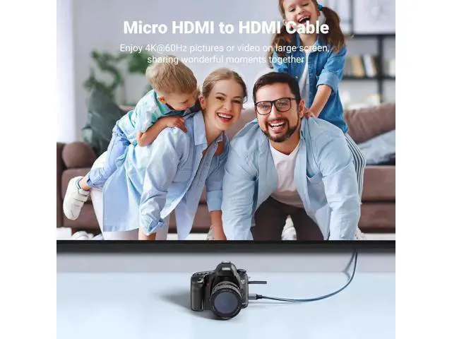 Alt view image 5 of 7 - UGREEN Micro HDMI to HDMI Cable Adapter 4K 60Hz Ethernet Audio Return Channel Compatible with GoPro Hero 7/6 Raspberry Pi 5 Retroid Pocket 3+/3 Yoga 3 B500 Camera Video Capture Card 10FT