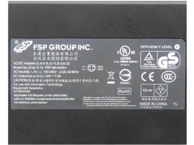 Alt view image 2 of 2 - FSP 180W AC Power Adapter FSP180-AAAN1 FSP180-AAAN2, DC 24V 7.5A 4-Pin Desktop Charger for Industrial Laptops, IPC and Embedded Equipment