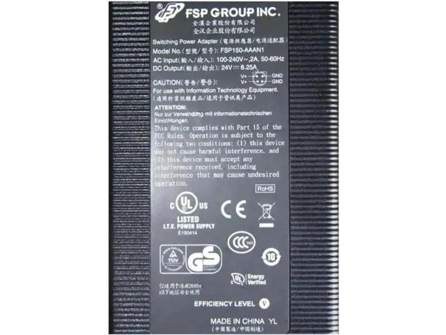 Alt view image 2 of 2 - 24V 6.25A 150W 4PIN AC DC Power Adapter Replacement for FSP FSP150-AAAN1 FSP150-ABA, Compatible with PIONEER MAW-EM55 POS System Monitor Power Supply Charger