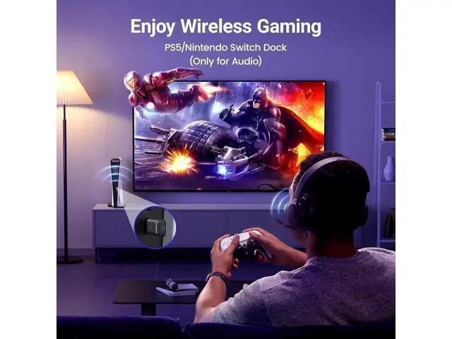 Alt view image 3 of 7 - UGREEN USB-C Bluetooth 5.3 Audio Transmitter Adapter for PS5, Supports aptX Low Latency & aptX Adaptive, Connect Wireless Headphones Earbuds