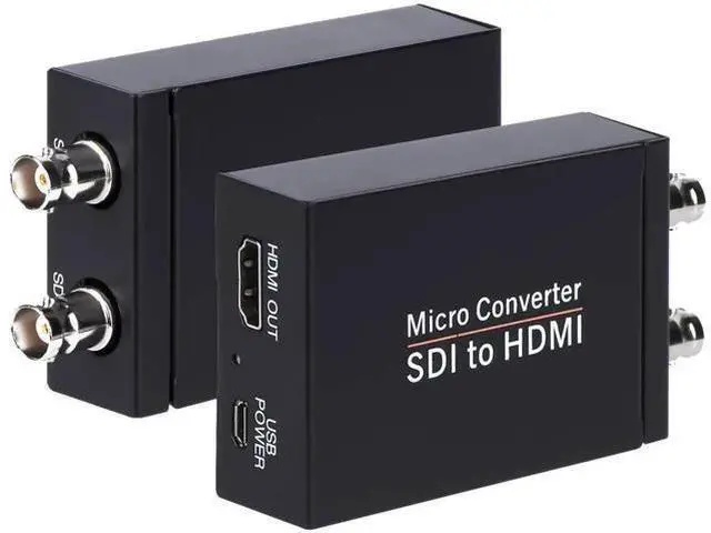 Main image of Black SDI to HDMI Converter with SDI Loopout & Audio De-embedding, Support 3G-SDI HD-SDI SD-SDI Auto Signal Detection, Stereo Audio Extractor