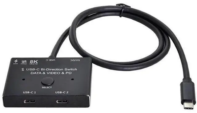 Main image of Bi-Directional USB-C MST Switch Hub, 8K@30Hz Video, 100W PD Charging, 10Gbps Data, 1-In-2-Out