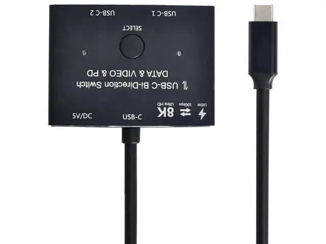 Alt view image 2 of 7 - Bi-Directional USB-C MST Switch Hub, 8K@30Hz Video, 100W PD Charging, 10Gbps Data, 1-In-2-Out