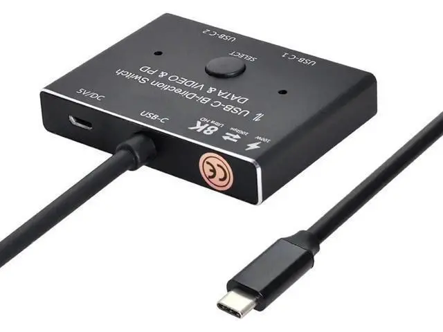 Alt view image 5 of 7 - Bi-Directional USB-C MST Switch Hub, 8K@30Hz Video, 100W PD Charging, 10Gbps Data, 1-In-2-Out