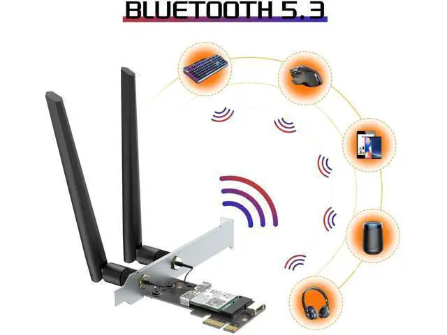 Alt view image 2 of 7 - WiFi 6E AX210 PCIe WiFi Card with Bluetooth 5.3, Tri-Band 6G/5.8G/2.4G Wireless Adapter for Desktop PC, AX210NGW Chip, MU-MIMO, OFDMA, WPA3, Low-Profile Bracket, Windows 11/10 64Bit