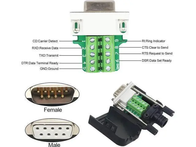 Alt view image 6 of 6 - 10 Pack White DB9 Female RS232 Breakout Board with Housing, Solder-Free D-SUB 9Pin Serial Terminal Block Adapter Module
